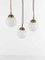Kugelförmige Deckenlampen aus Opalglas, 1930er, 3er Set 6