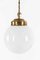 Lampade da soffitto sferiche in vetro opalino, anni '30, set di 3, Immagine 1