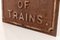 Cast Iron Beware of Trains Railway Sign, 1930s, Image 5