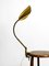 Mid-Century Brass Gooseneck Clamp Lamp, 1950s, Image 3