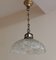 Ceiling Lamp with Curved Clear Relief Glass Shade & Brass Mount, 1910s 2