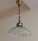 Deckenlampe mit geschwungenem Glasschirm & Messinghalterung, 1910er 2
