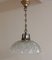 Ceiling Lamp with Curved Clear Relief Glass Shade & Brass Mount, 1910s 1