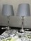 Antique Silver-Plated Table Lamps in Form of Corinthian Columns, Set of 2 1