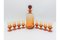 Art Deco Amber Glass Liquor Decanter and Glasses, Czech Republic, 1930s, Set of 9 2