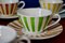 Tazze da tè a righe multicolori con piattini, set di 20, Immagine 6