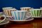 Multicolored Striped Tea Cups & Saucers, Set of 20 3