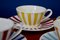 Multicolored Striped Tea Cups & Saucers, Set of 20 5