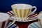 Multicolored Striped Tea Cups & Saucers, Set of 20, Image 5