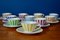 Multicolored Striped Tea Cups & Saucers, Set of 20 2