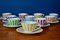 Multicolored Striped Tea Cups & Saucers, Set of 20, Image 2