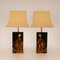 Chinoiserie Pagoda Table Lamps in Gold and Black Lacquer by Jean Claude Mahey, 1970s, Set of 2, Image 7