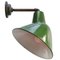 Vintage British Industrial Green Enamel Wall Light 3