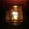 Square Brass and Tinted Glass Wall Light 11