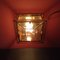Square Brass and Tinted Glass Wall Light 10