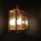 Square Brass and Tinted Glass Wall Light 5