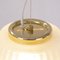 Lámpara colgante italiana de cristal de Murano blanco con polvo dorado, años 80, Imagen 7