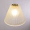 Lámpara colgante italiana de cristal de Murano blanco con polvo dorado, años 80, Imagen 5
