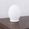 Small White Satin Murano Glass Table Lamp, Italy 1