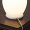 Small White Satin Murano Glass Table Lamp, Italy 6