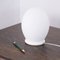Small White Satin Murano Glass Table Lamp, Italy 2