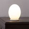 Small White Satin Murano Glass Table Lamp, Italy 3