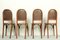 Sillas de comedor modernistas de madera curvada y cuero de Fischel, años 10. Juego de 4, Imagen 10