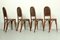 Sillas de comedor modernistas de madera curvada y cuero de Fischel, años 10. Juego de 4, Imagen 6