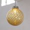 Large Amber Murano Glass Sphere Pendant Lamp with Intertwining Decoration, Italy, 1980s 4