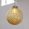 Large Amber Murano Glass Sphere Pendant Lamp with Intertwining Decoration, Italy, 1980s, Image 4