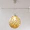 Large Amber Murano Glass Sphere Pendant Lamp with Intertwining Decoration, Italy, 1980s 3