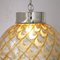 Large Amber Murano Glass Sphere Pendant Lamp with Intertwining Decoration, Italy, 1980s 11