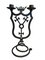 Black Wrought Iron Candleholders with Coats of Arms, Set of 2 2