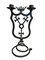 Schwarze Kerzenhalter aus Schmiedeeisen mit Wappen, 2er Set 2