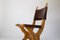 Brutalist Dining Chairs in Oak and Leather by Bram Sprij, Set of 4 5