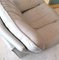 Large Postmodern Pale Grey Leather Armchair by Nicoletti Salotti, Italy, 1980s 10