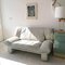 Postmodern Pale Grey Leather Sofa by Nicoletti Salotti, Italy, 1980s 2