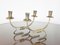 Mid-Century Modern Silver Plated Brass Candleholders by Aldo Tura for Macabo, 1940s, Set of 2 3