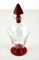 Decanter da liquore in vetro rubino e trasparente, anni '20, Immagine 3