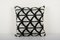 Beige and Black Velvet Square Ikat Cushion, 2010s 1