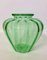 Hellgrüne Vase aus geblasenem Glas von Giacomo Cappellin, Murano, 1930er 1