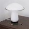 Vintage Mushroom Table Lamp in White Murano Glass with Black Glass, Italy 3