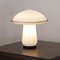 Vintage Mushroom Table Lamp in White Murano Glass with Black Glass, Italy 2
