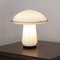 Vintage Mushroom Tischlampe aus weißem Murano Glas mit schwarzem Glas, Italien 2