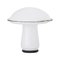 Vintage Mushroom Table Lamp in White Murano Glass with Black Glass, Italy 1