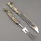 Silvered Rabbit and Poultry Tranchier Cutlery, 1970s, Set of 2 1