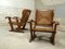 Oak and Straw Armchairs, France, 1950s, Set of 2 4