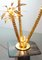 Lámpara de pie en forma de palmera dorada con tres ramas brillantes, años 70, Imagen 4
