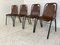 Industrielle Mid-Century Stühle von Charlotte Perriand für Les Arcs, 1960er, 4er Set 6