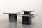 Tavolini in marmo di Carrara nero con angoli obliqui, Italia, anni '70, set di 3, Immagine 5